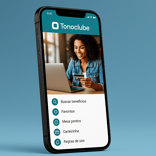 App Tonoclube em celular – demonstração